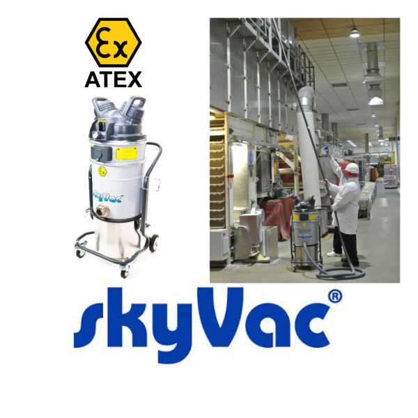 Sistemi SkyVac ATEX con protezione EX e aspiratori di classe polvere