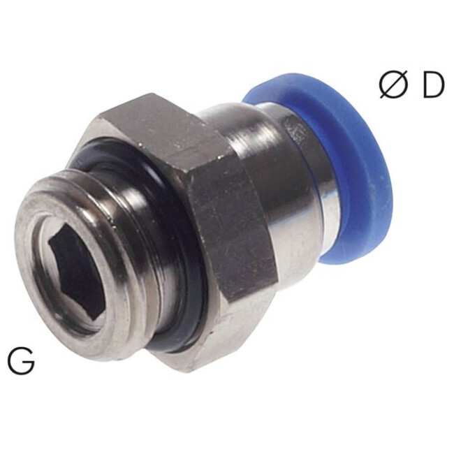 OSMOBIL Raccord enfichable droit G 1/2 pour tuyau de 16 mm