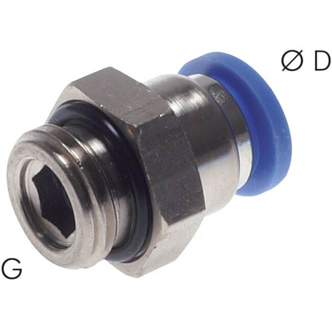 OSMOBIL straight push-fit connection G 1/2" for 10mm hose