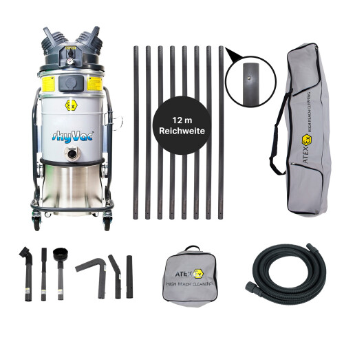 SkyVac Profi Ex-Schutz-& Staubklassensauger-Set 12 Meter
