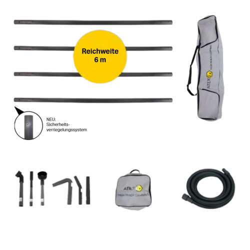 Kit de tiges SkyVac pour le nettoyage ATEX 6 mètres