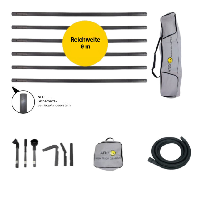 Kit de tiges SkyVac pour le nettoyage ATEX 9 mètres