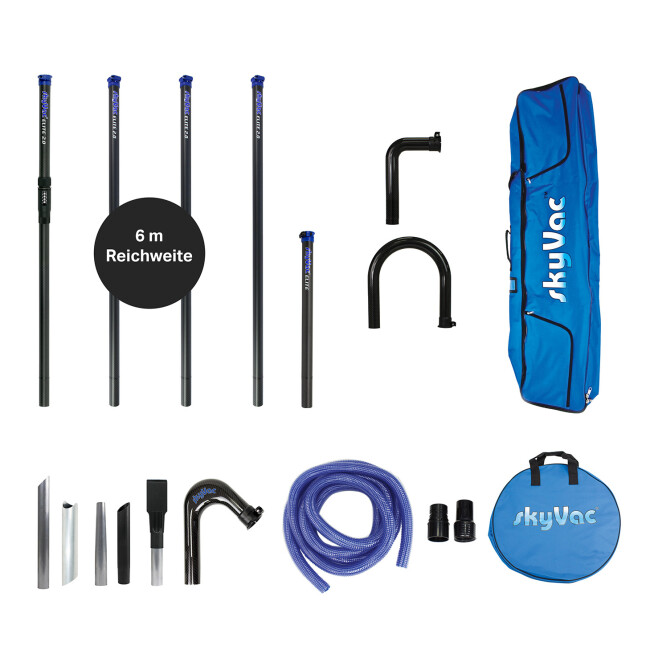 SkyVac Elite Kit de barres de 6 mètres pour le nettoyage des gouttières