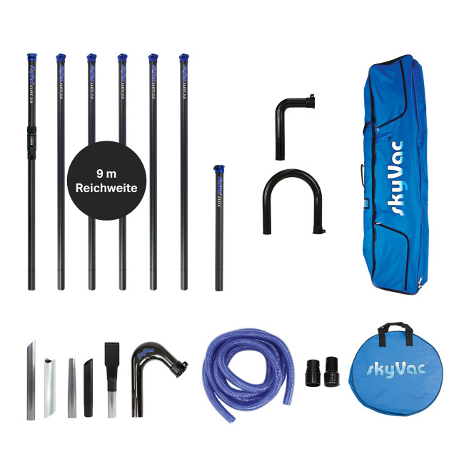 SkyVac Elite Kit de barres de 9 mètres pour le nettoyage des gouttières