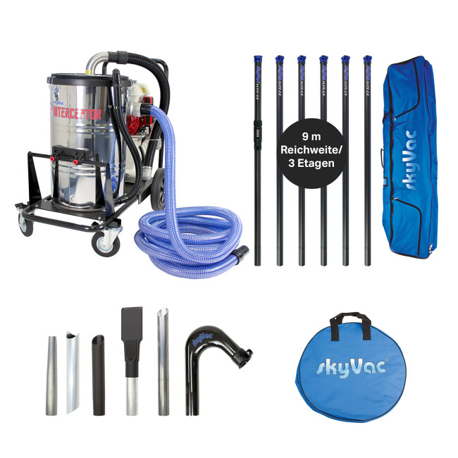 SkyVac Interceptor high-end set for gutter cleaning petrol engine 9 meters