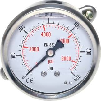 OSMOBIL Glycerin-Einbaumanometer, 3kt-Frontring, 63mm, 0 - 25 bar