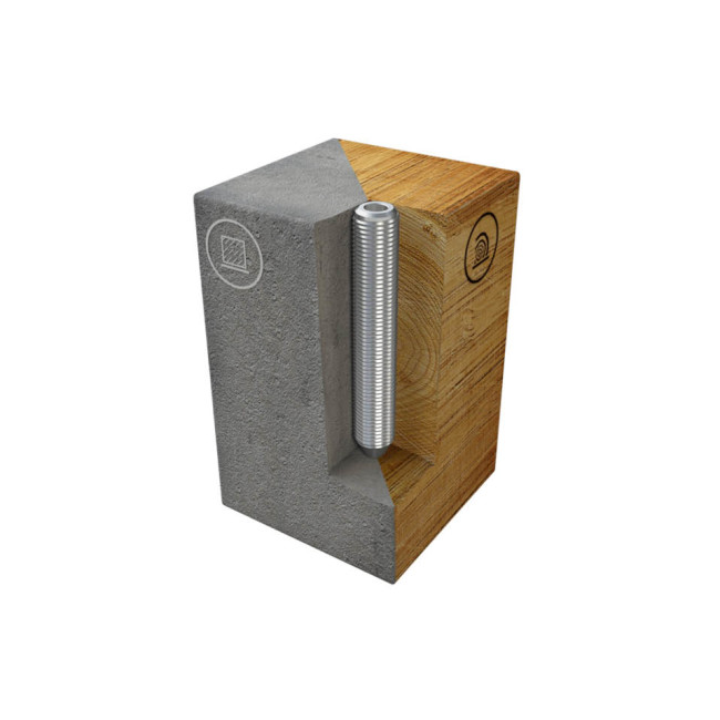 ABS-Lock II Edelstahleinbauhülse zum Einkleben in Beton 100 mm