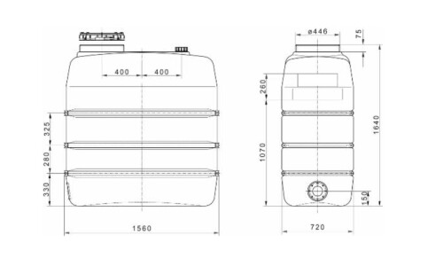 1500 liter storage tank for pure water
