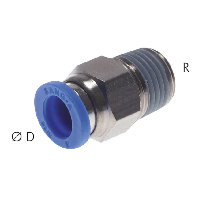 OSMOBIL raccordo a pressione diritto R 1/2" per tubo flessibile da 12 mm