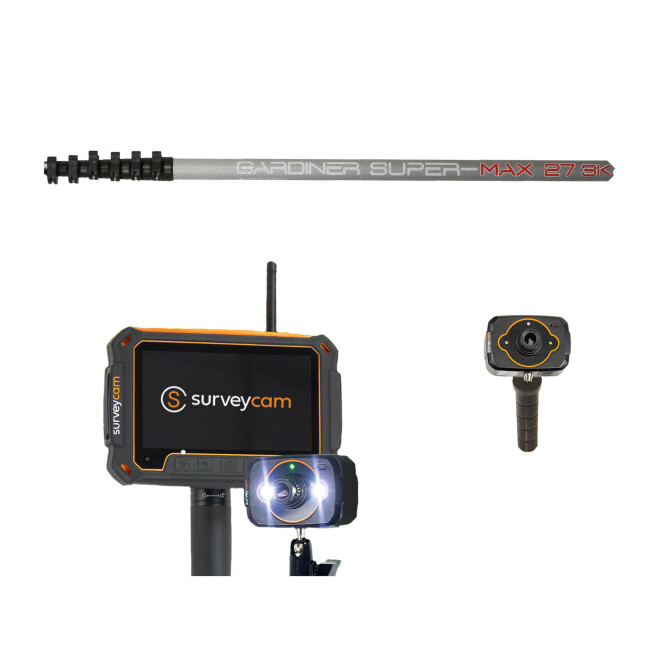 Professional inspection set for industry and halls incl. carbon telescopic pole 8.10 meters