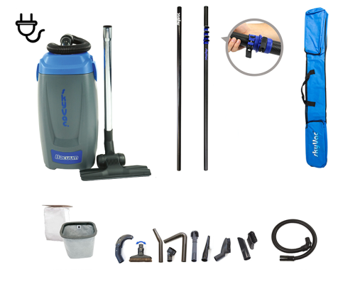 SkyVac backpack vacuum cleaner set for interior cleaning...