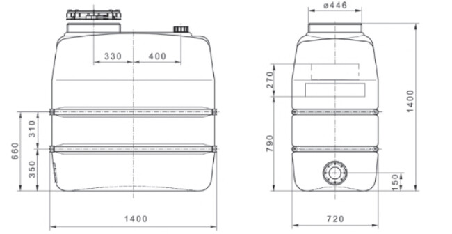 1100 liter storage tank for pure water