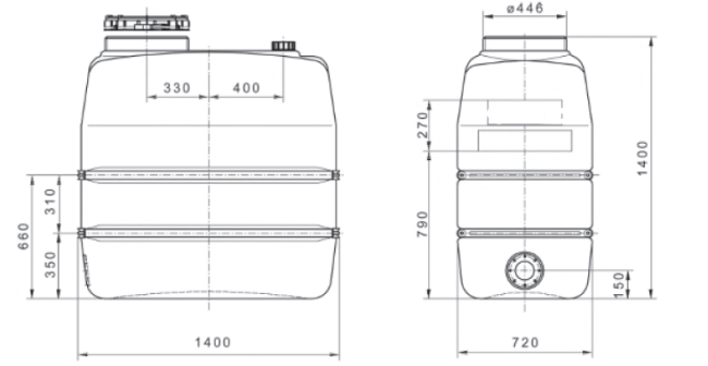 1100 liter storage tank for pure water