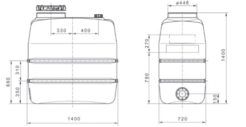 1100 liter storage tank for pure water