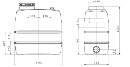 Réservoir de stockage de 1100 litres pour leau pure