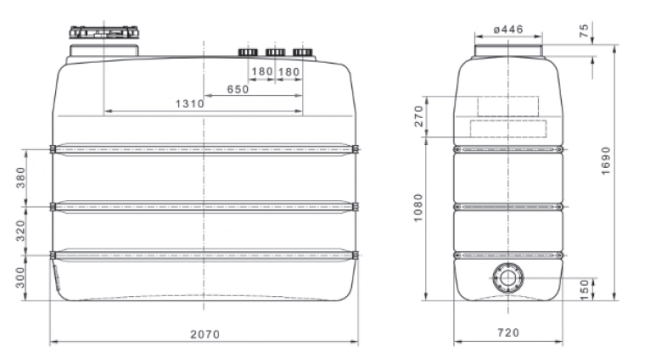 2000 liter storage tank for pure water