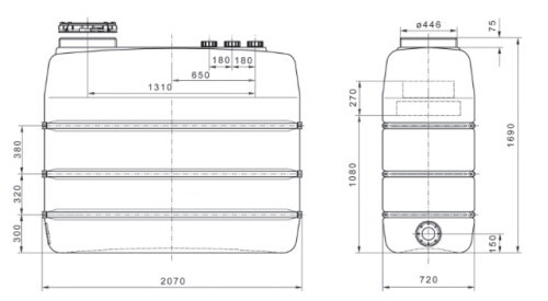 2000 liter storage tank for pure water