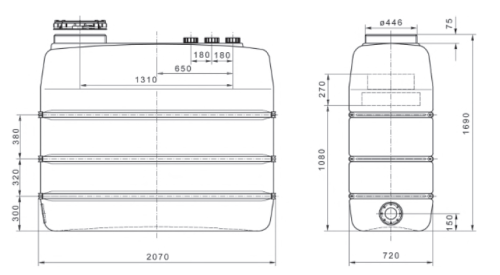 2000 liter storage tank for pure water