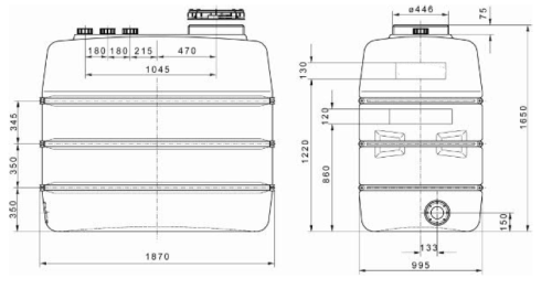 Réservoir de stockage de 2500 litres pour leau pure