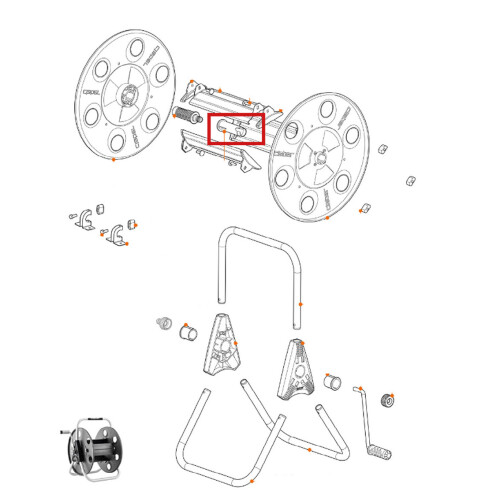 Spindle handle for GARDINER professional metal hose reel