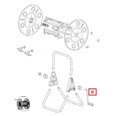 Tappo grigio per il manico dellavvolgitubo professionale in metallo GARDINER