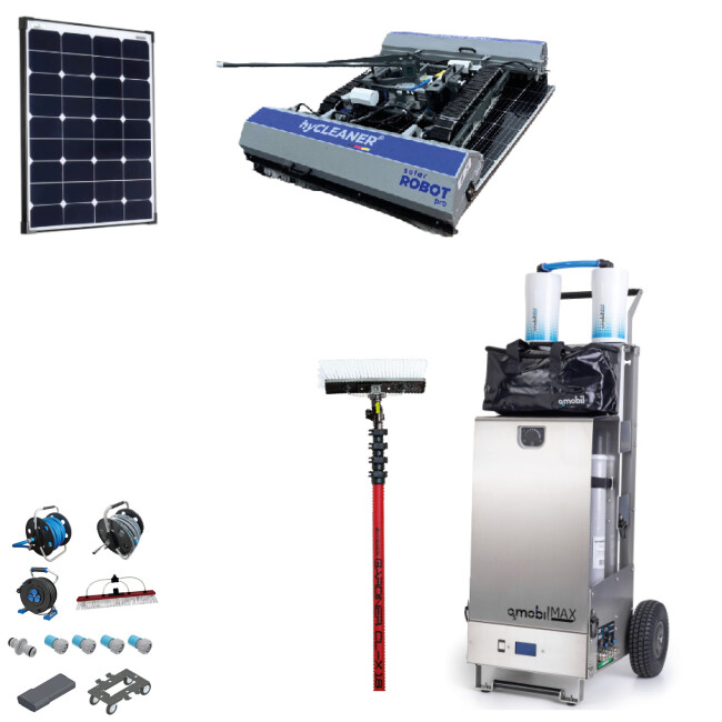 Professionele set voor automatische zonnereiniging incl. solarROBOT pro & OSMOBIL MAX