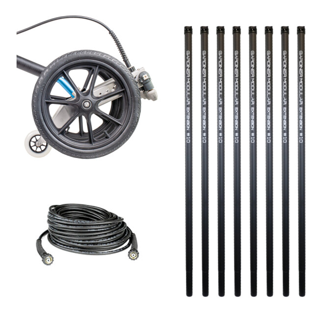 Lichen remover set for PV systems with approx. 12 meter range and plug-in rod