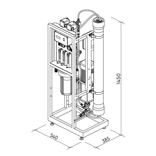 Osmosetankstelle für stationäre Produktion 300 Liter pro Stunde