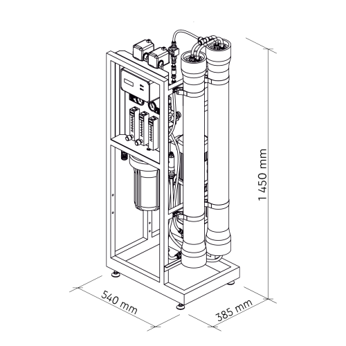 Station-service dosmose pour production stationnaire 600 litres par heure