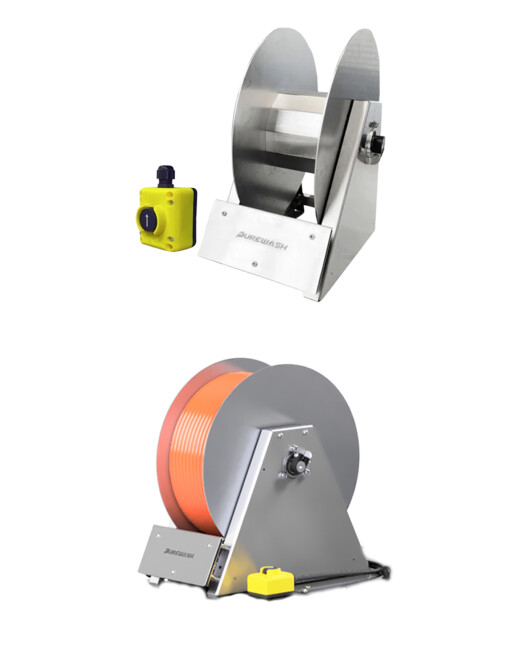 Purewash electric hose reel stainless steel