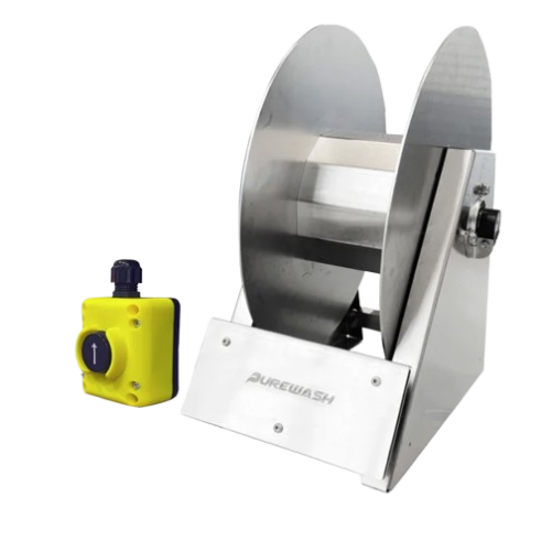 Purewash elektrischer Schlauchaufroller Edelstahl