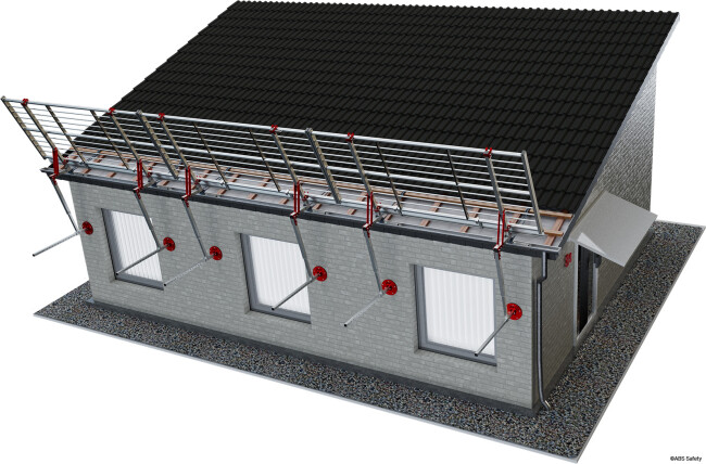 ABS Mobile Guard Pro guardrail for pitched roofs 24 meters