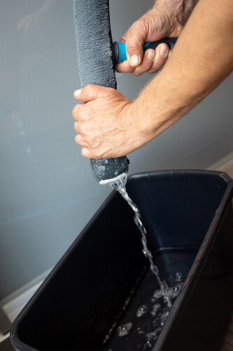 MOERMAN secchio professionale nero con manico turchese 22L